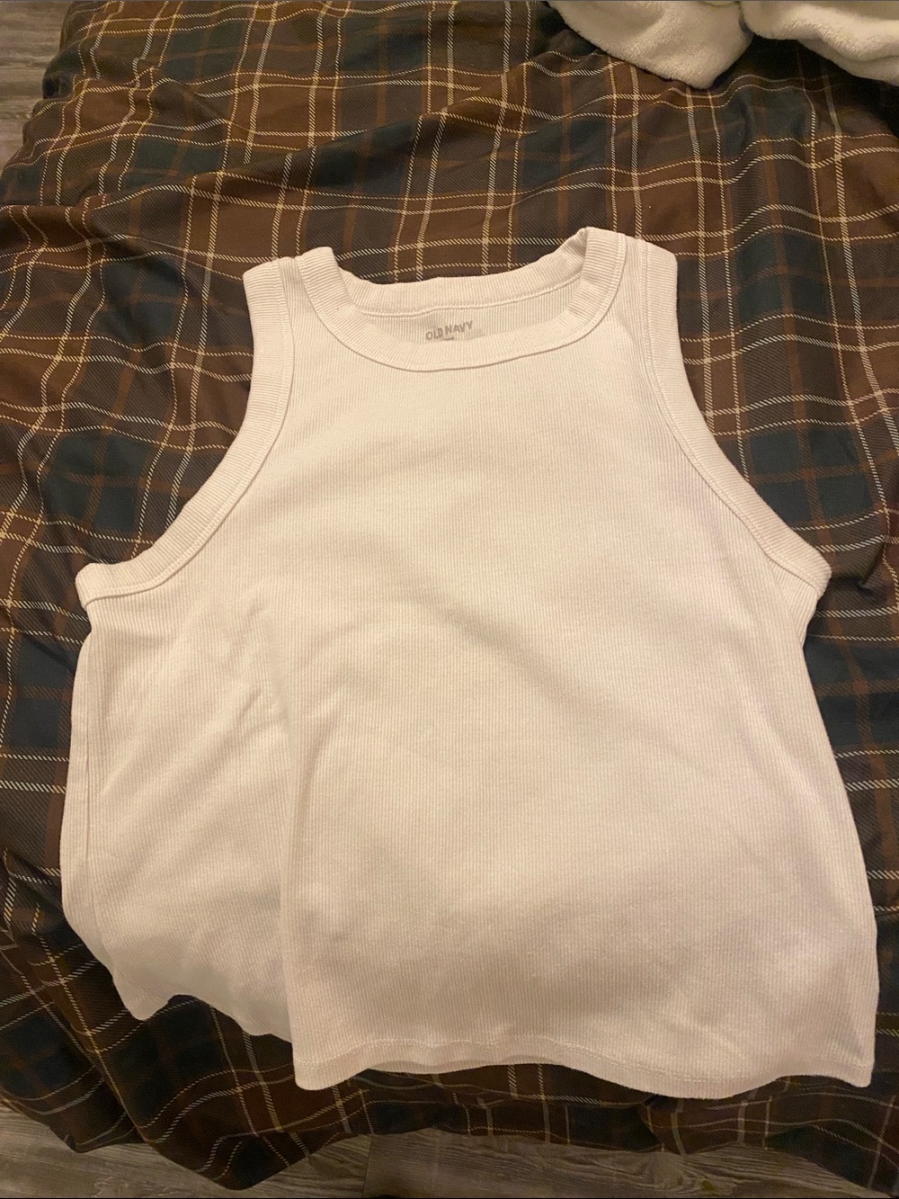 Old Navy White Ribbed Kids Tank Top